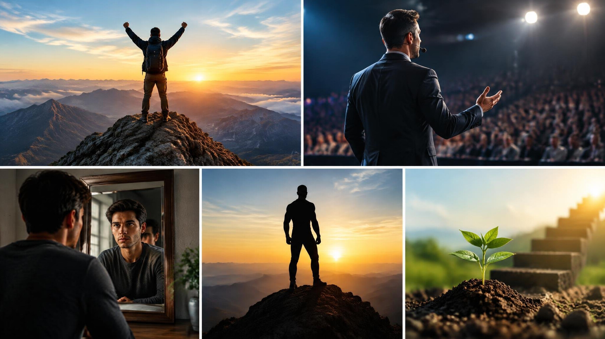 person standing on mountain peak