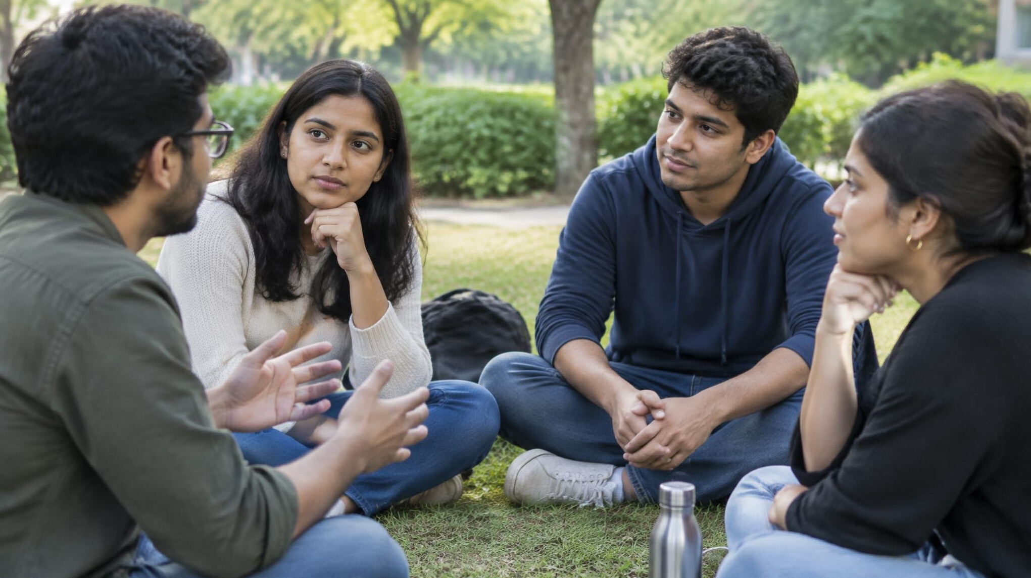 people having deep conversation